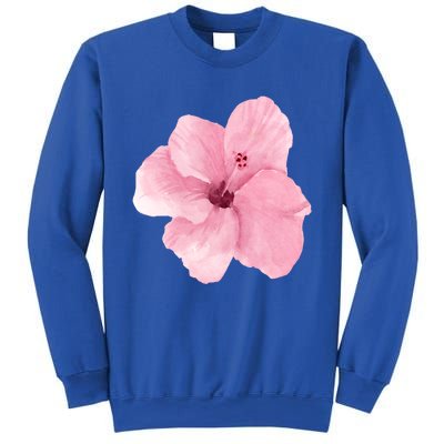 Watercolor Pink Hibiscus Mother's Day Floral Flower Design Gift Sweatshirt