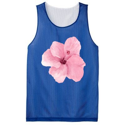 Watercolor Pink Hibiscus Mother's Day Floral Flower Design Gift Mesh Reversible Basketball Jersey Tank