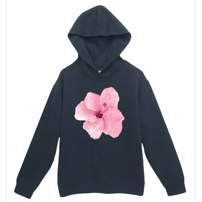 Watercolor Pink Hibiscus Mother's Day Floral Flower Design Gift Urban Pullover Hoodie