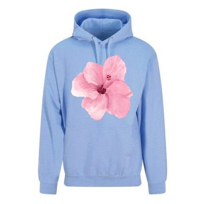 Watercolor Pink Hibiscus Mother's Day Floral Flower Design Gift Unisex Surf Hoodie