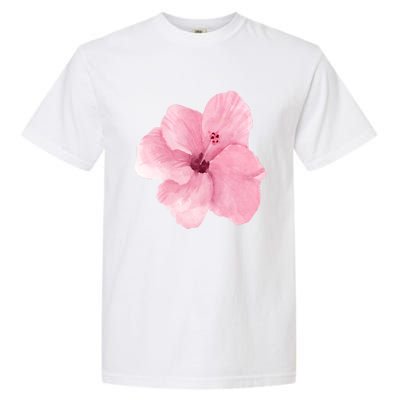 Watercolor Pink Hibiscus Mother's Day Floral Flower Design Gift Garment-Dyed Heavyweight T-Shirt