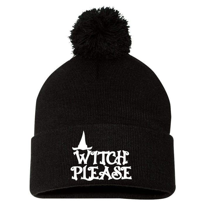 Witch Please Halloween Funny Pom Pom 12in Knit Beanie