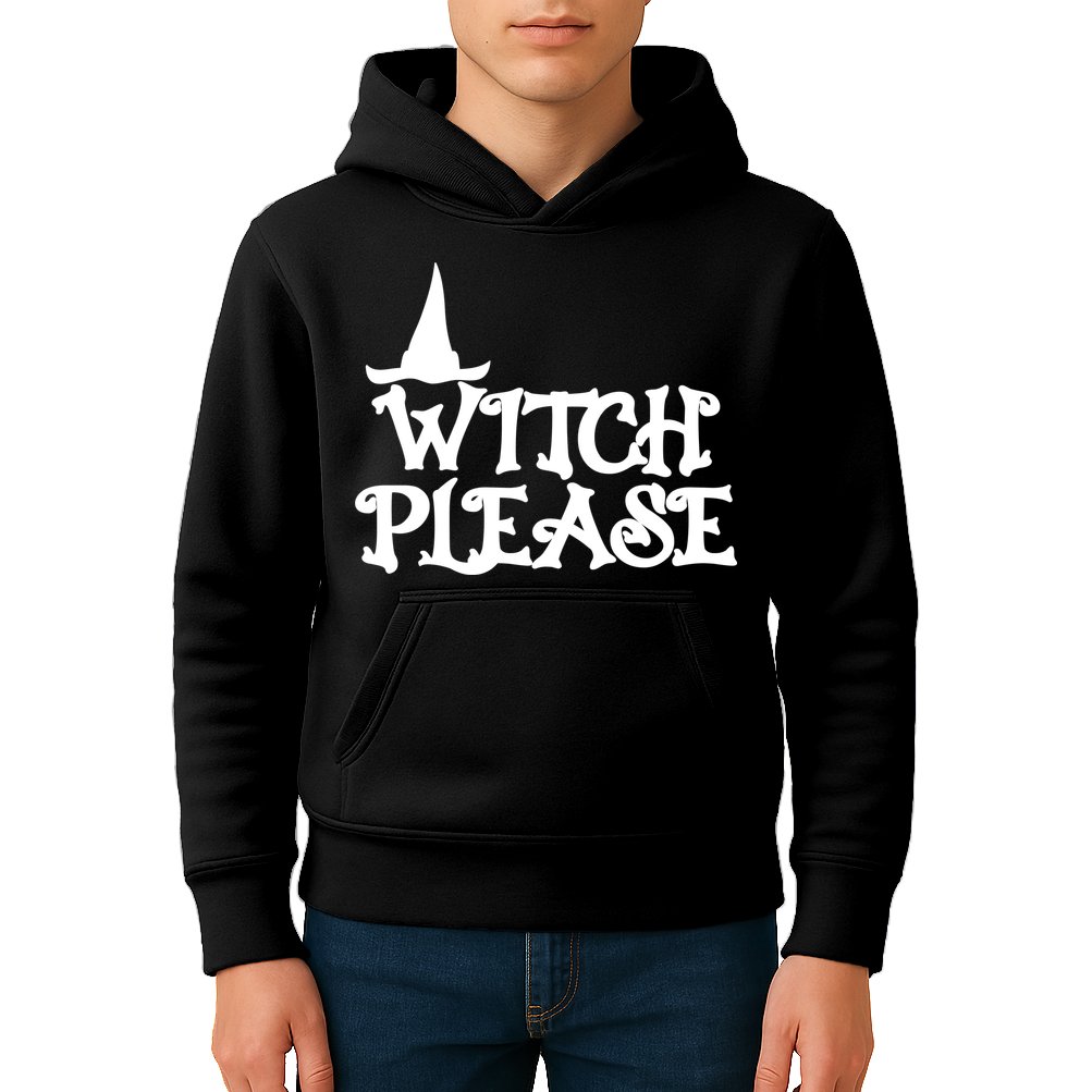 Witch Please Halloween Funny Kids Hoodie