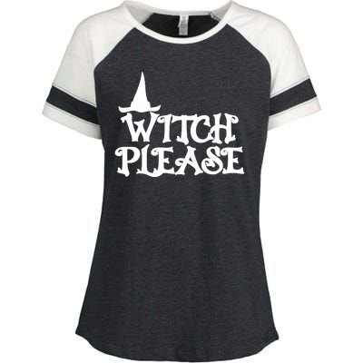 Witch Please Halloween Funny Enza Ladies Jersey Colorblock Tee