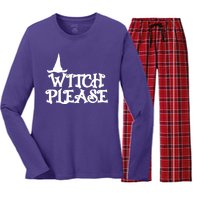 Witch Please Halloween Funny Women's Long Sleeve Flannel Pajama Set 