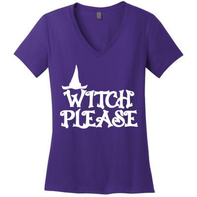 Witch Please Halloween Funny Women's V-Neck T-Shirt