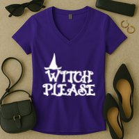 Witch Please Halloween Funny Women's V-Neck T-Shirt