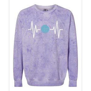 Water Polo Heartbeat Waterpolo Love Water Polo Gift Colorblast Crewneck Sweatshirt