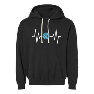 Water Polo Heartbeat Waterpolo Love Water Polo Gift Garment-Dyed Fleece Hoodie