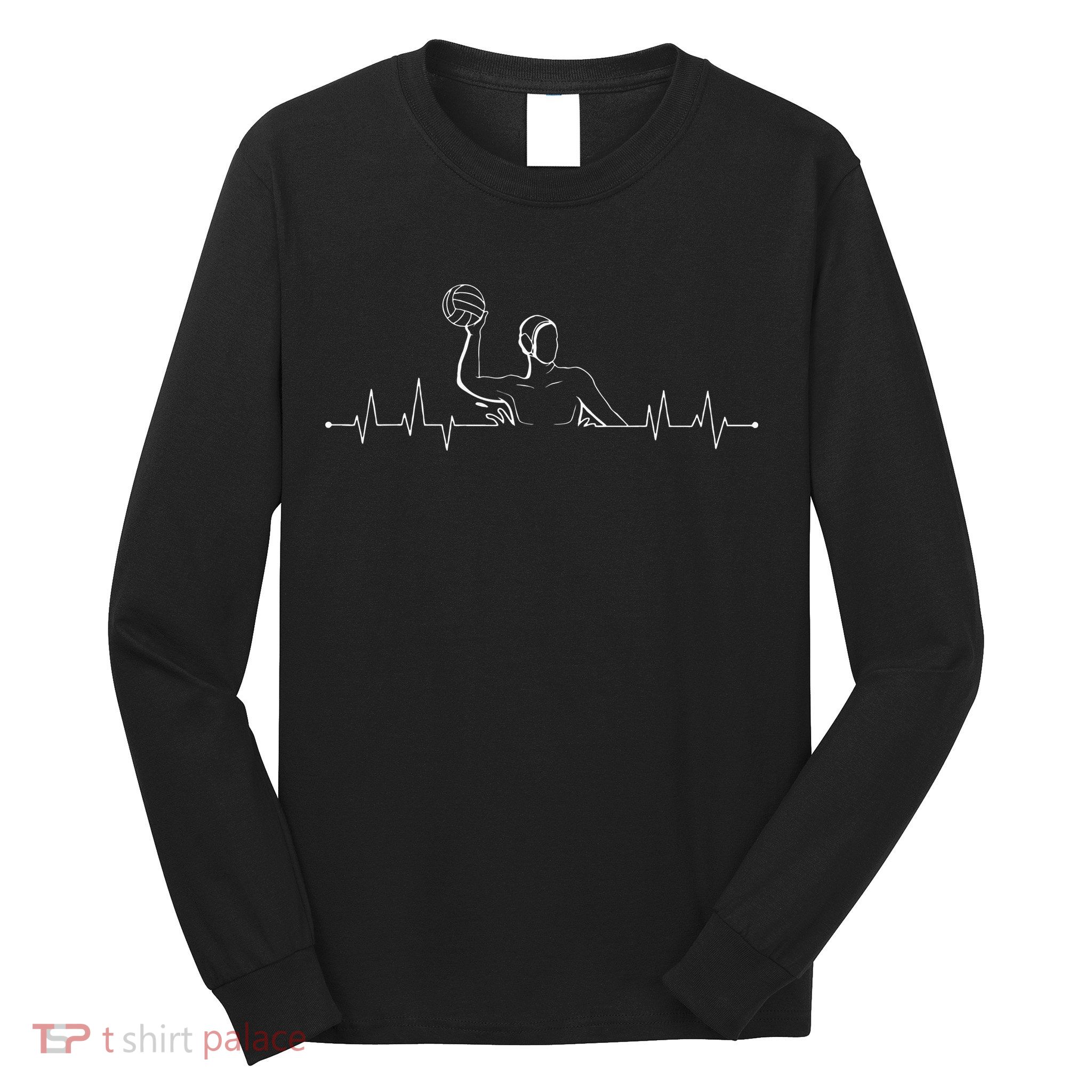 Water Polo Hearbeat Athlete Team Sport Lover Swimmer Goalie Long Sleeve Shirt