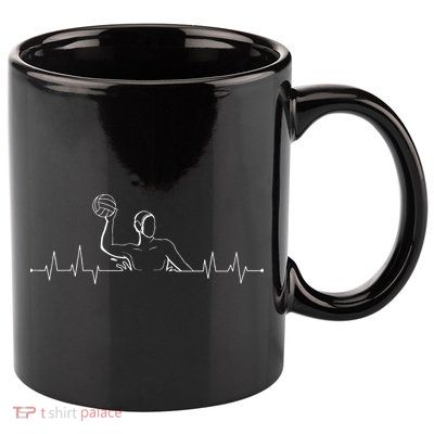 Water Polo Hearbeat Athlete Team Sport Lover Swimmer Goalie 11oz C Handle Ceramic Mug