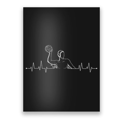 Water Polo Hearbeat Athlete Team Sport Lover Swimmer Goalie Poster