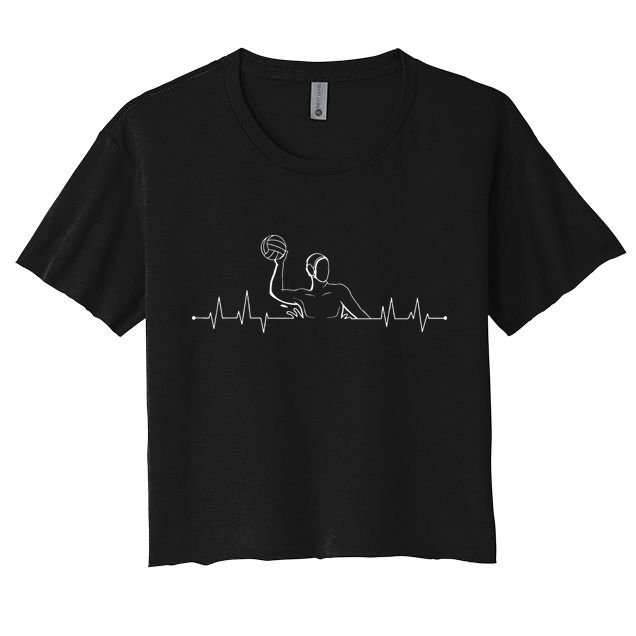 Water Polo Hearbeat Athlete Team Sport Lover Swimmer Goalie Crop Top