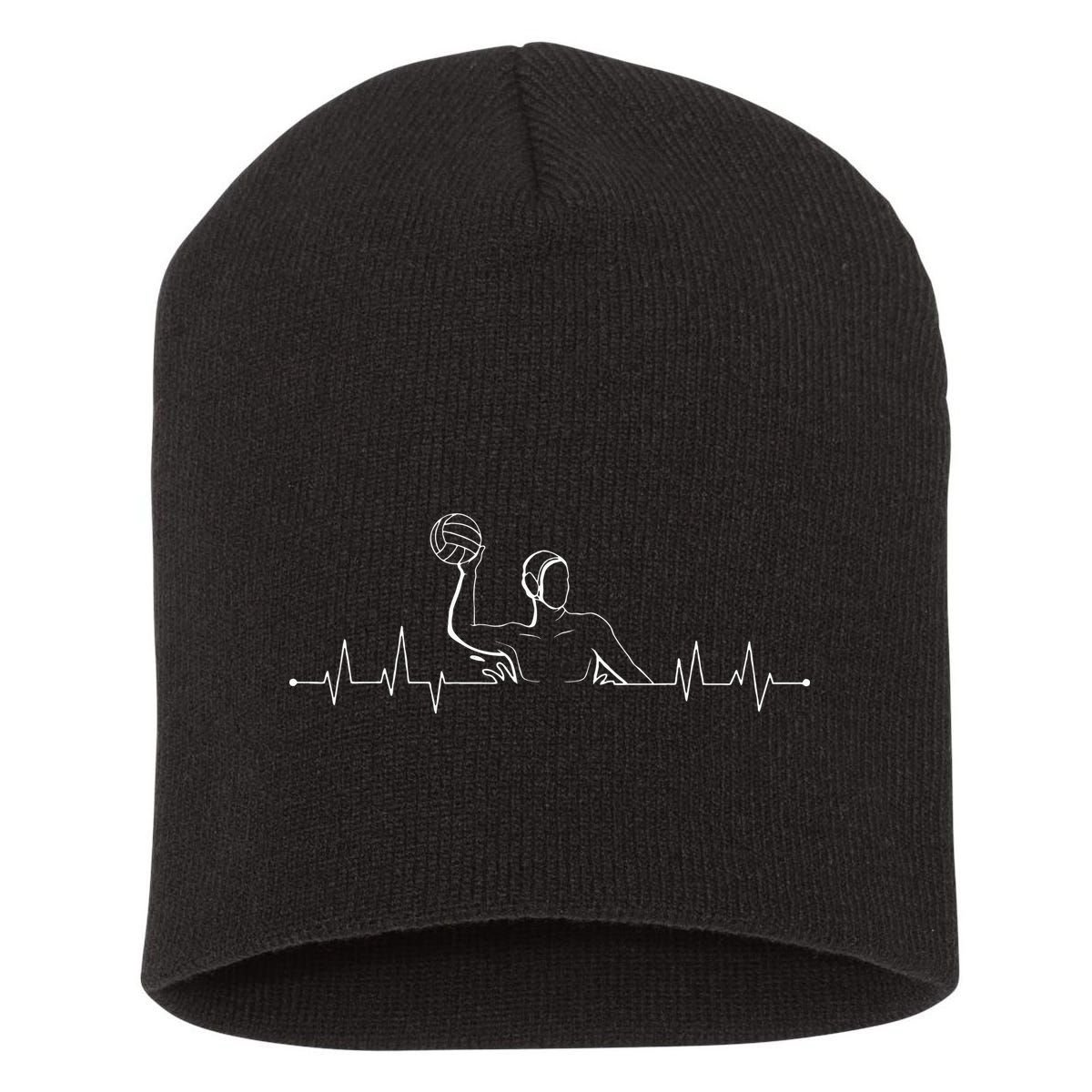 Water Polo Hearbeat Athlete Team Sport Lover Swimmer Goalie Short Acrylic Beanie