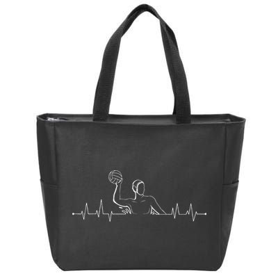 Water Polo Hearbeat Athlete Team Sport Lover Swimmer Goalie Zip Tote Bag