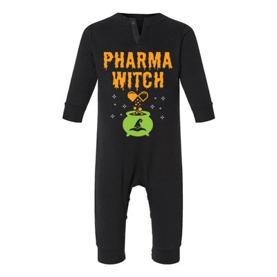 Women Pharmacist Halloween Women Pharmacy Tech Pharma Witch Vneck Infant Fleece One Piece