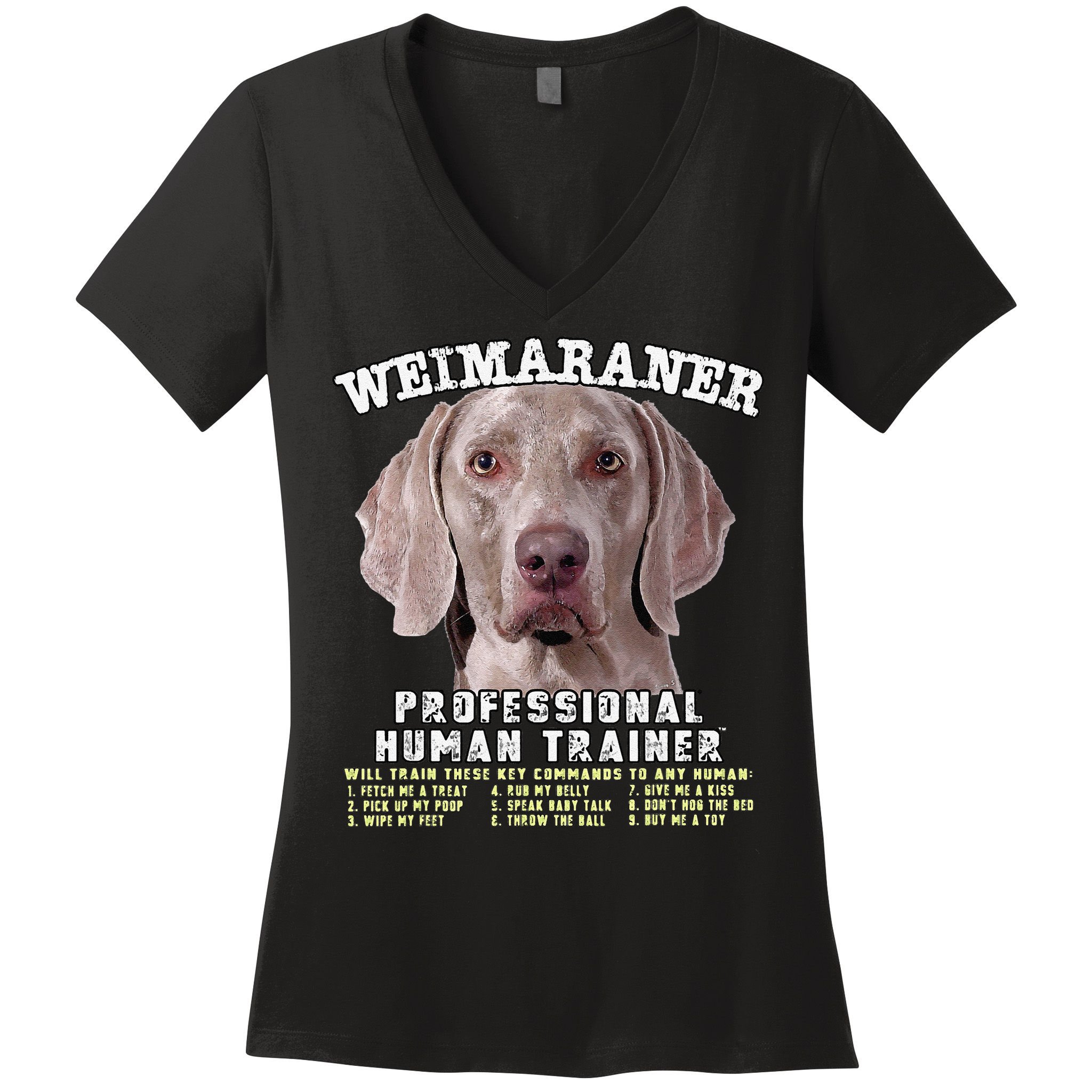 Weimaraner Professional Human Trainer Cute Dog Women's V-Neck T-Shirt