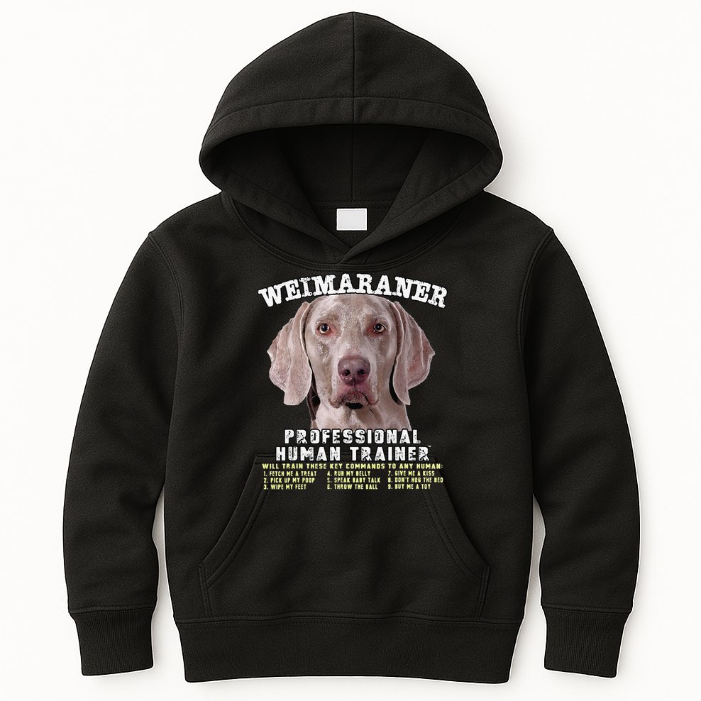 Weimaraner Professional Human Trainer Cute Dog Kids Hoodie