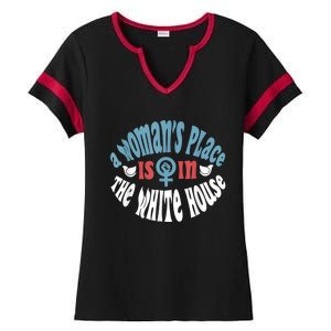 WomanS Place Is In The White House President Quote 2024 Ladies Halftime Notch Neck Tee