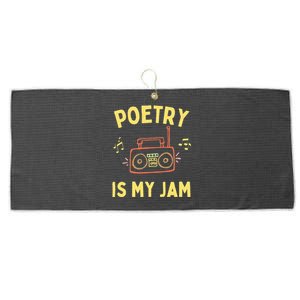 Womens Poetry Is My Jam Funny Poet Cool Poetry Lover Large Microfiber Waffle Golf Towel