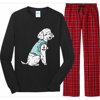 Womens Poodle I Love Mom Tattoo Cute Pet Dog Owner Lover Women Gift Long Sleeve Pajama Set