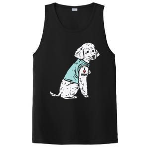 Womens Poodle I Love Mom Tattoo Cute Pet Dog Owner Lover Women Gift PosiCharge Competitor Tank