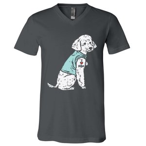 Womens Poodle I Love Mom Tattoo Cute Pet Dog Owner Lover Women Gift V-Neck T-Shirt