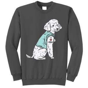 Womens Poodle I Love Mom Tattoo Cute Pet Dog Owner Lover Women Gift Tall Sweatshirt