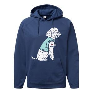 Womens Poodle I Love Mom Tattoo Cute Pet Dog Owner Lover Women Gift Performance Fleece Hoodie