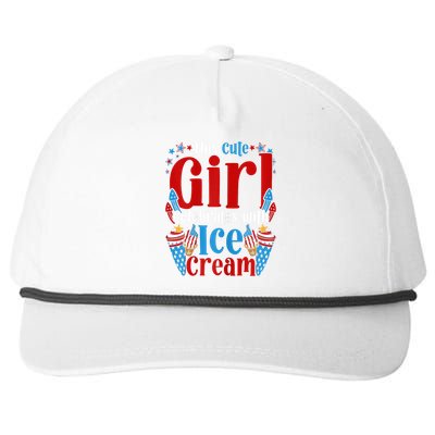 Womens Patriotic Ice Cream 4th Of July Snapback Five-Panel Rope Hat