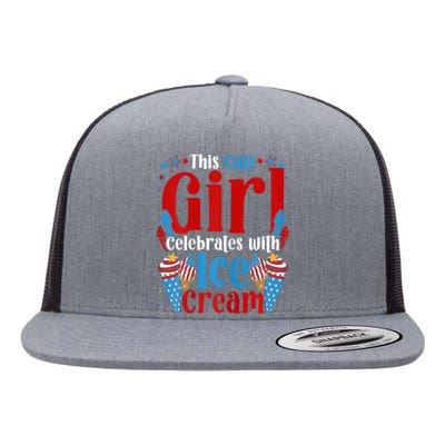 Womens Patriotic Ice Cream 4th Of July Flat Bill Trucker Hat