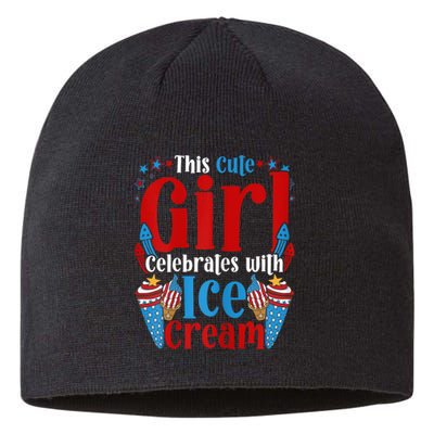 Womens Patriotic Ice Cream 4th Of July Sustainable Beanie