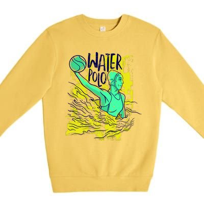 Water Polo In Action Premium Crewneck Sweatshirt