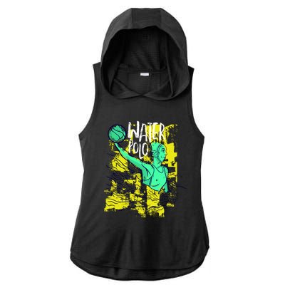 Water Polo In Action Ladies PosiCharge Tri-Blend Wicking Draft Hoodie Tank