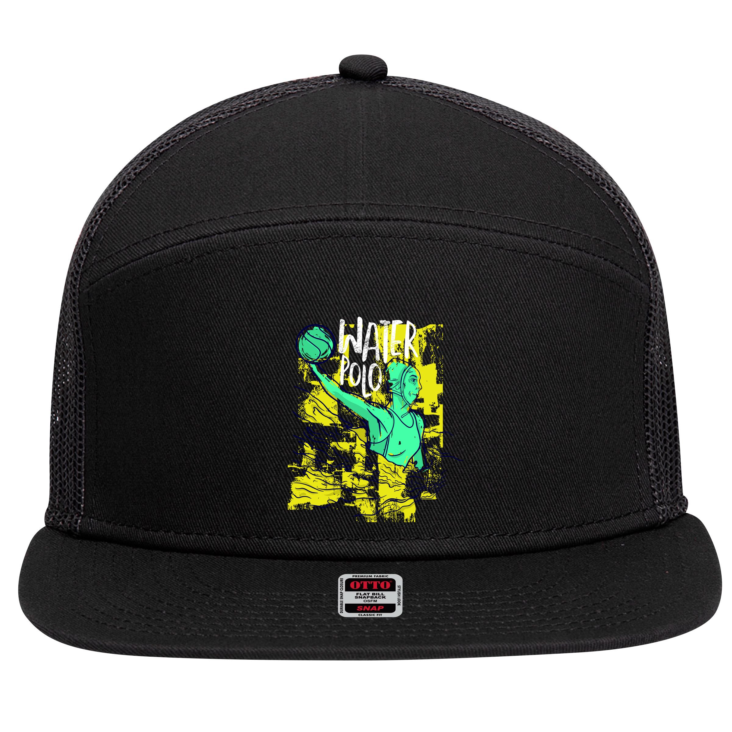 Water Polo In Action 7 Panel Mesh Trucker Snapback Hat