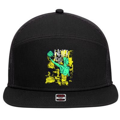 Water Polo In Action 7 Panel Mesh Trucker Snapback Hat