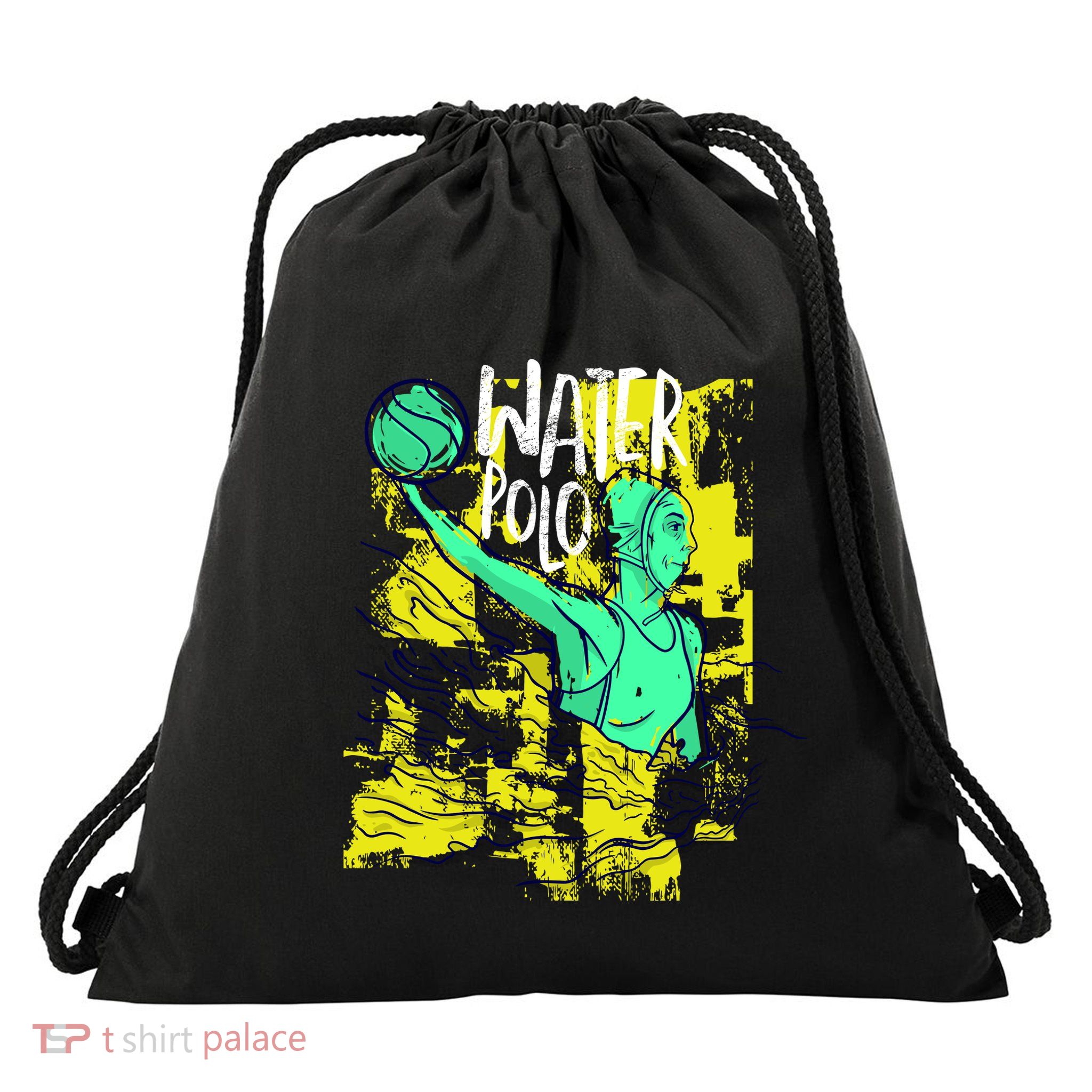 Water Polo In Action Drawstring Bag