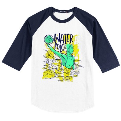 Water Polo In Action Baseball Sleeve Shirt