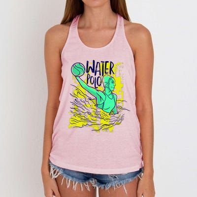 Water Polo In Action Women's Knotted Racerback Tank