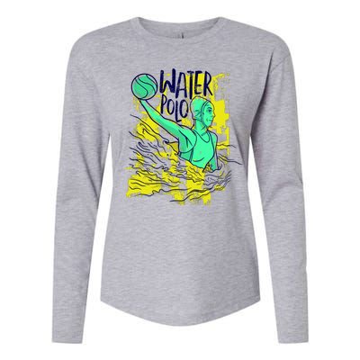 Water Polo In Action Womens Cotton Relaxed Long Sleeve T-Shirt