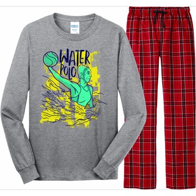 Water Polo In Action Long Sleeve Pajama Set