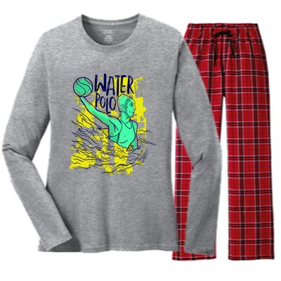 Water Polo In Action Women's Long Sleeve Flannel Pajama Set 