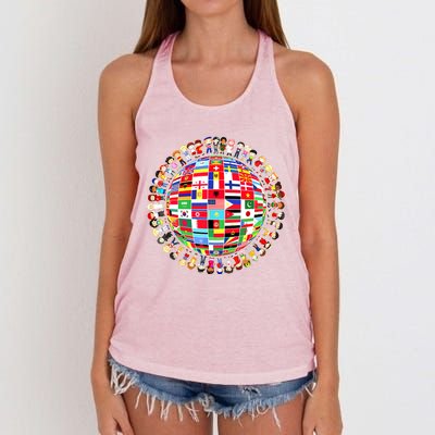 World Peace International Day Of Peace National Flags Women's Knotted Racerback Tank