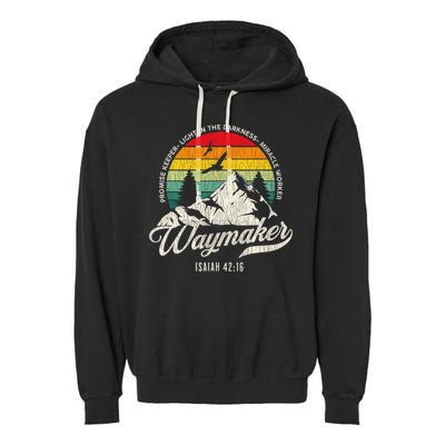 Waymaker Promise Keeper Miracle Worker Christian Garment-Dyed Fleece Hoodie