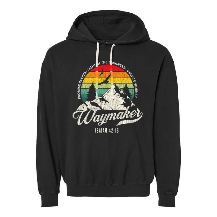 Waymaker Promise Keeper Miracle Worker Christian Garment-Dyed Fleece Hoodie