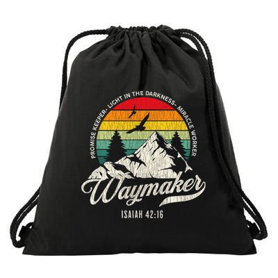 Waymaker Promise Keeper Miracle Worker Christian Drawstring Bag