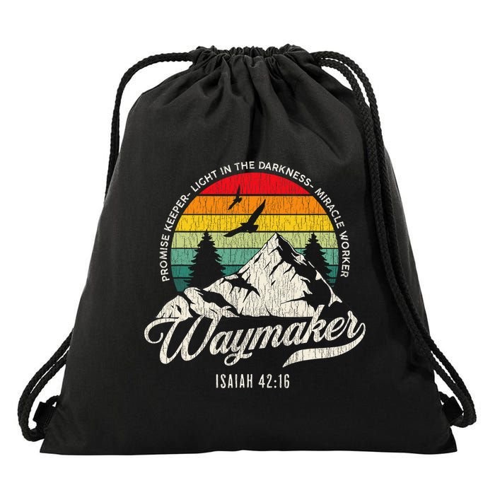 Waymaker Promise Keeper Miracle Worker Christian Drawstring Bag