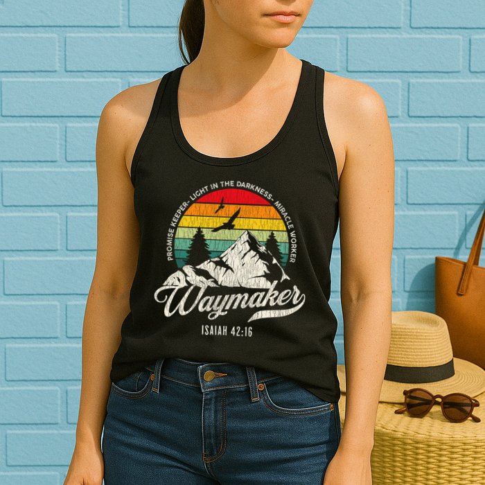 Waymaker Promise Keeper Miracle Worker Christian Womens Tank Top