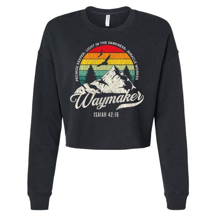 Waymaker Promise Keeper Miracle Worker Christian Cropped Pullover Crew