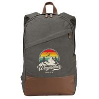 Waymaker Promise Keeper Miracle Worker Christian Cotton Canvas Backpack